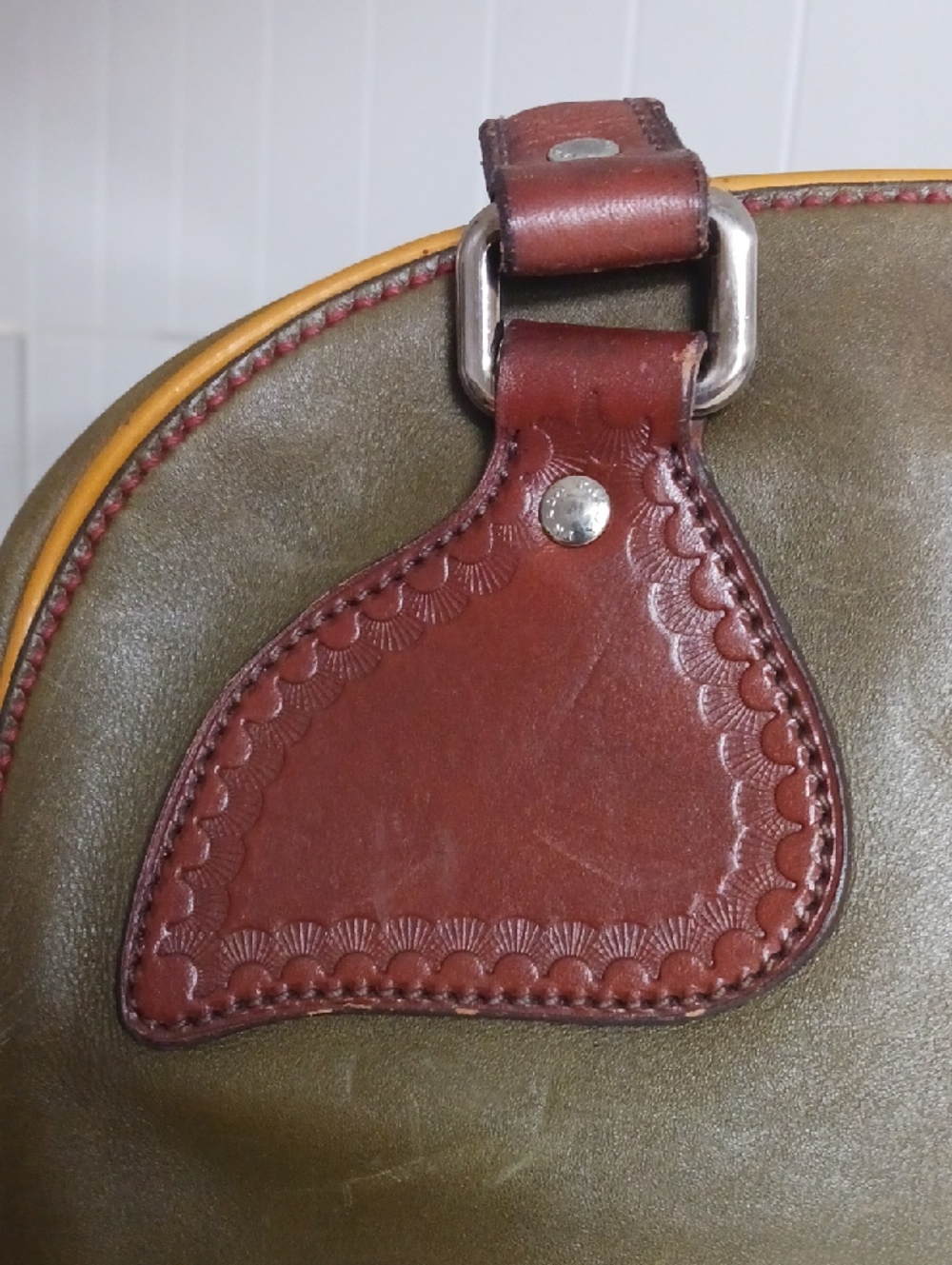 PRADA VTG OLIVE AND BROWN AS IS. - Picture 6 of 8